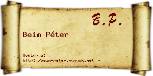 Beim Péter névjegykártya