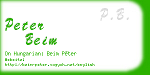 peter beim business card
